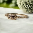 thumbnail image 3 of Baguette Cut Smoky Quartz Wedding Band Ring Promise Ring Art Deco Vintage Baguette Cut Smoky Quartz Anniversary Gifts Delicate Ring For Her, 3 of 3