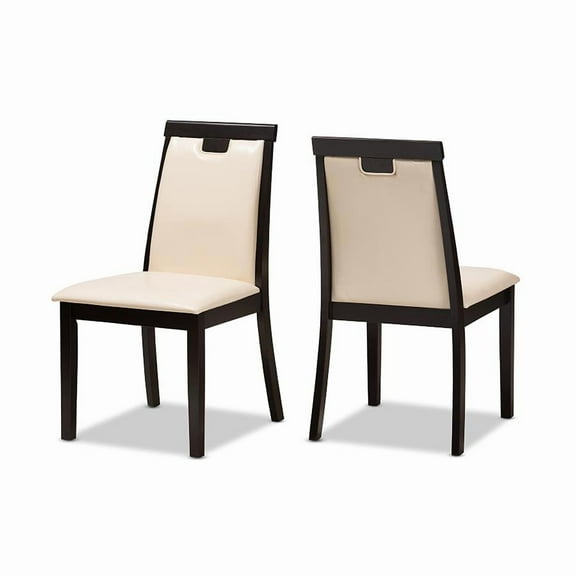 Baxton Studio Evelyn Faux Leather Dining Side Chair (Set of 2)
