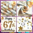 thumbnail image 3 of Glittery Design Happy 67th Birthday Banner Gold Number 67th Birthday Display Colorful Balloons Polka Dot Pattern Birthday Backdrop for 67th Birthday Party Indoor Decoration Photo Shoot, 3 of 8