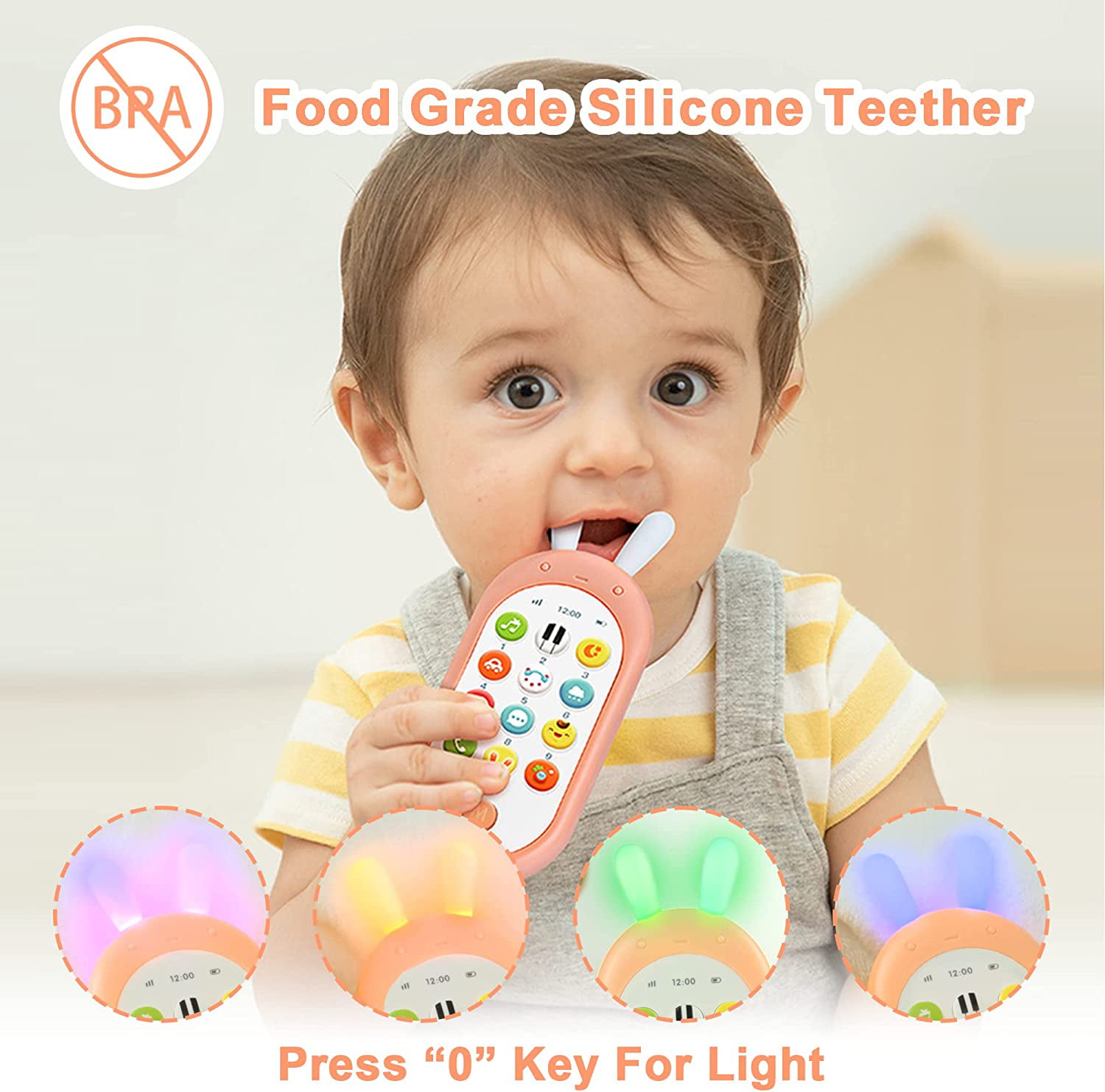 M N CREATION Baby Smiles Smart Phone Cordless Mobile Phone Baby Funny Phone  Toy Light Music Toddler Kids (Musical Mobile)