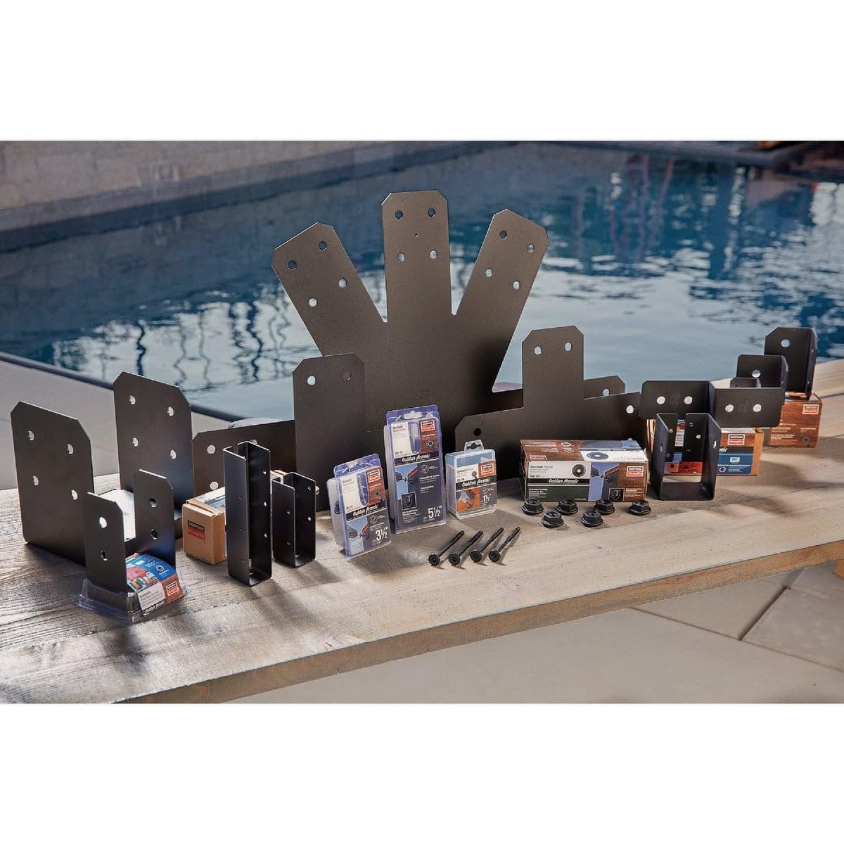 Simpson Strong Tie APVB44R Outdoor Accents Avant Collection ZMAX, Black Powder-Coated Post Base for 4x4 Rough