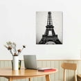 thumbnail image 2 of COMIO Square Canvas Wall Art Painting for Bedroom Living Room Home Decor,Vintage The Stamp of Paris Eiffel Tower Black and White Office Artworks,Stretched, 2 of 4