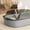 Gray#321, variant on 15" Open Top Cat Litter Box with High Fence, 12L Large Capacity Semi-Closed Litter Pan, Splash-Proof Deepened Pet Sandbox with Scoop, Easy to Clean Detachable Design, 1PK