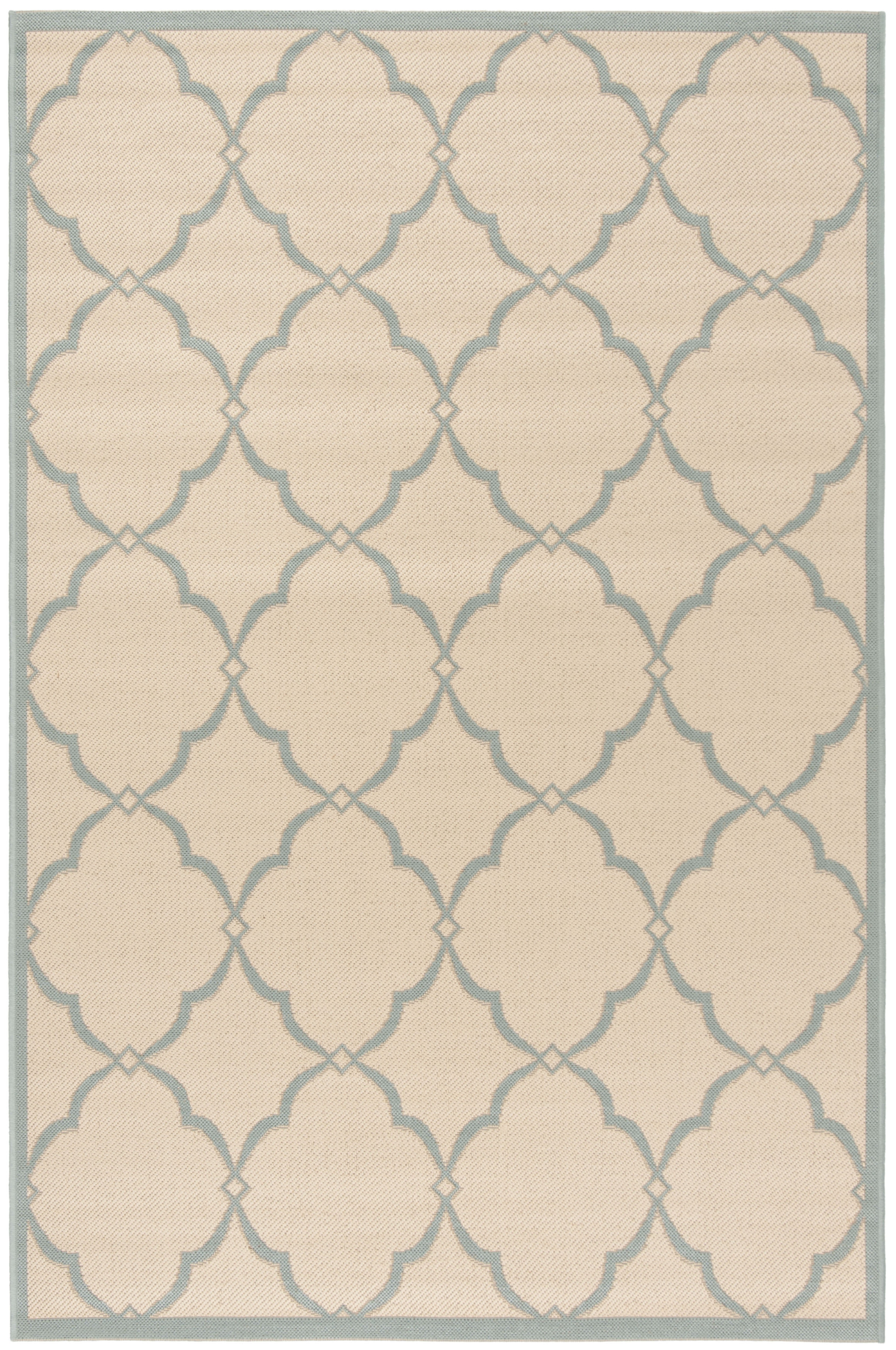 Safavieh Linden Ognena Geometric Indoor/Outdoor Area Rug, Cream/Aqua, 4' x 6'