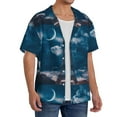 thumbnail image 4 of Disketp Men's Hawaiian Eiffel Tower at Night Print Shirts Button Down Holiday Beach Shirts-X-Large, 4 of 7
