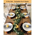 thumbnail image 4 of 13 Inch Round Placemats Set of 6, Thanksgiving Fall Non Slip Heat Insulation PP Table Mats, Farmhouse Orange Green Pumpkin Leaves Washable Place Mats for Kitchen Dining Party Table Decor, 4 of 7