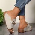 thumbnail image 4 of Dakaela Orthopedic Wedge Sandals Women 2026 Suede Platform Slip on Slides with Arch Support Open Toe Casual Beach Walking Shoes Beige Size 6.5, 4 of 6