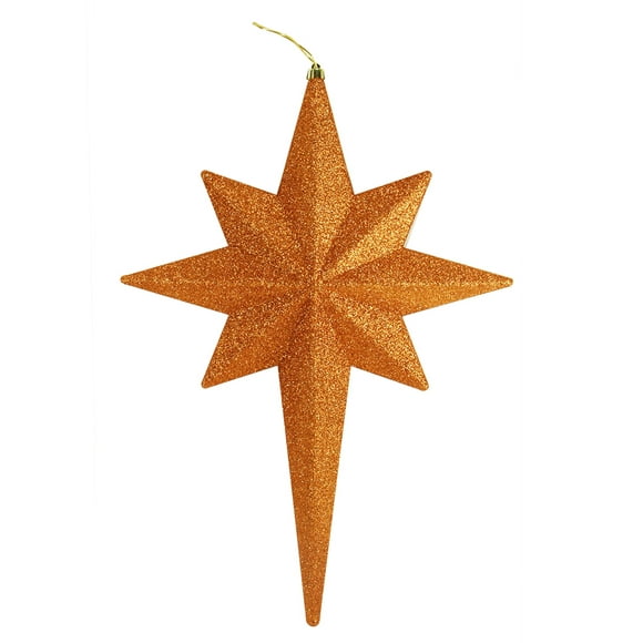 Christmas Central 20" Burnt Orange Glittered Bethlehem Star Shatterproof Christmas Ornament