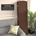 thumbnail image 5 of Red Lantern 6 ft. Tall Diamond Weave Fiber Room Divider - Dark Mocha - 6 Panel, 5 of 6