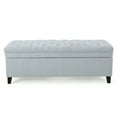 thumbnail image 5 of GDF Studio Heathbrooke Contemporary Tufted Storage Ottoman, Light Sky and Dark Brown, 5 of 5