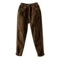 thumbnail image 3 of Women's Corduroy Straight Leg Pants with Elastic Waist and Pockets Comfortable Casual Trousers for Fall and Winter, 3 of 5