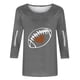 thumbnail image 4 of Heisall Womens Tops 3/4 Sleeve Round Neck Loose Casual Fashion T-Shirts Rugby Print, 4 of 4