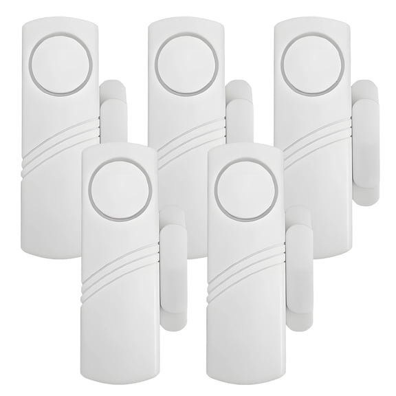 GJX 5Pcs ABS Door Alarms When Opened, Mounts with Double-Sided Adhesive, Simple and Quick Window Alarms, For Renters & Travel Convenience 0.36 x 0.13 x 0.09 in Door Alarm, White