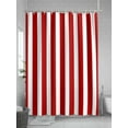 thumbnail image 5 of Shower Curtains Red Stripes Bath Curtain Vertical Striped Waterproof Bathroom Shower Curtain Set with Hooks Decoration 36 x 72 Inches, 5 of 7