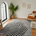 thumbnail image 4 of Rug Branch Domus Modern Zebra Print Indoor Area Rug, Cream Black - 6'x9', 4 of 8