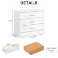 thumbnail image 2 of Hassch 3-Drawer Night Stand, Drawer Cabinet, Modern Bedside Table for Bedroom Living Room, Space-Saving, White, 2 of 7