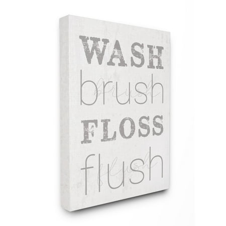 The Stupell Home Decor Wash Brush Floss Flush Grey and White Distressed Rustic Look