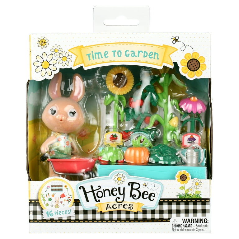 Honey Bee Acres Time to Garden Playset with Bunny Figure, 16