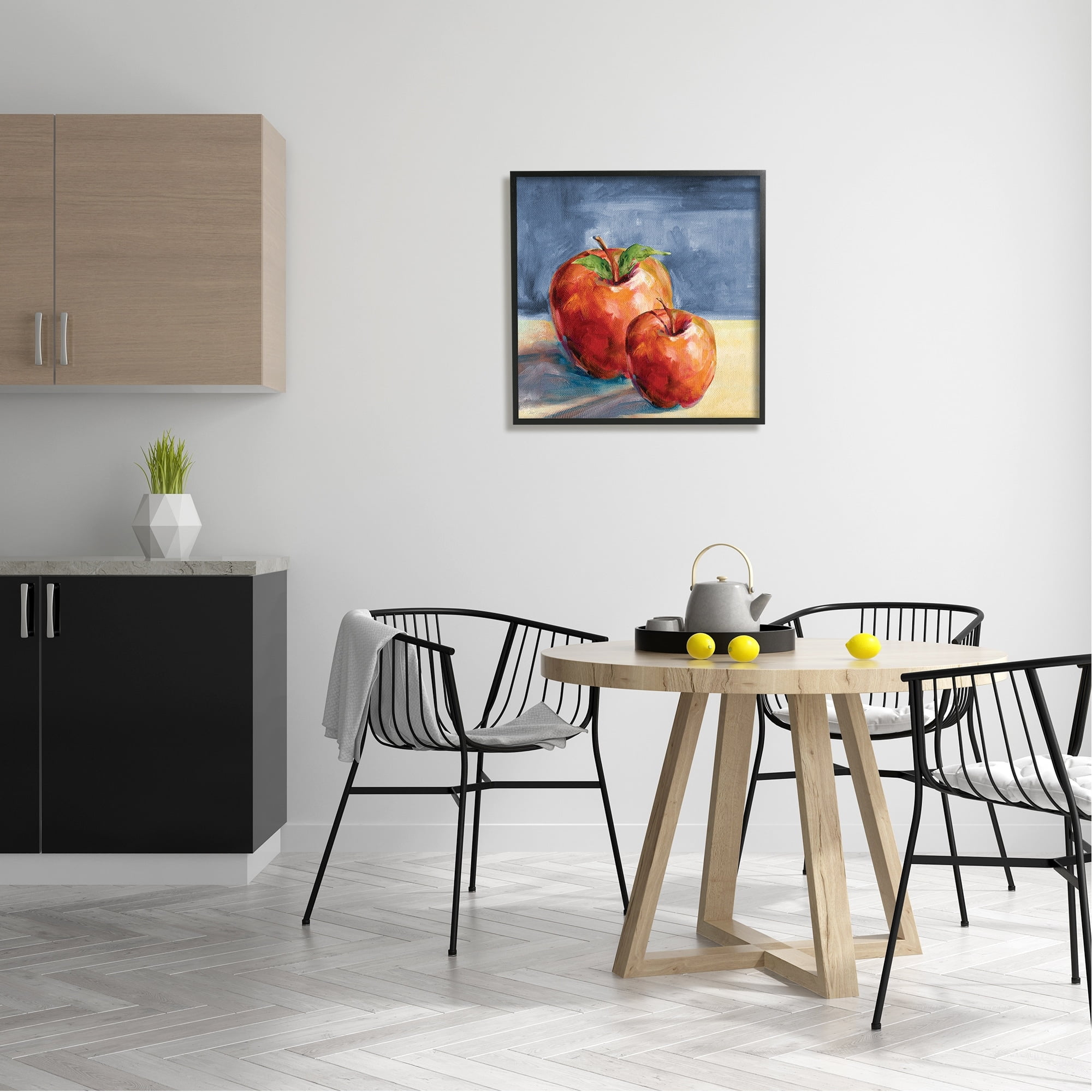 Stupell Industries Traditional Luscious Red Apples Tabletop Still Life Painting Black Framed Art Print Wall Art, Design by Carol Robinson