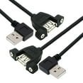 thumbnail image 2 of JSER 2pcs/lot Left & Right Angled Type USB 2.0 Type-A Male to USB Female Extension Cable Panel Type 90 Degree 25cm, 2 of 9