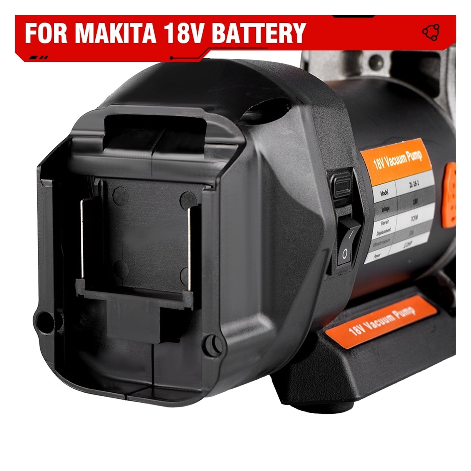 Vacuum Pump,7CFM 1/2HP Cordless Vacuum Pump 5PA 1/4 Air Inlet Refrigerator Air Conditioning Vacuum For 18v Battery