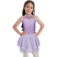 thumbnail image 2 of iiniim Girls Sequins Figure Ice Skating Sleeveless Asymmetrical Ballet Leotard Tutu Skirted Costume 6-16, 2 of 7