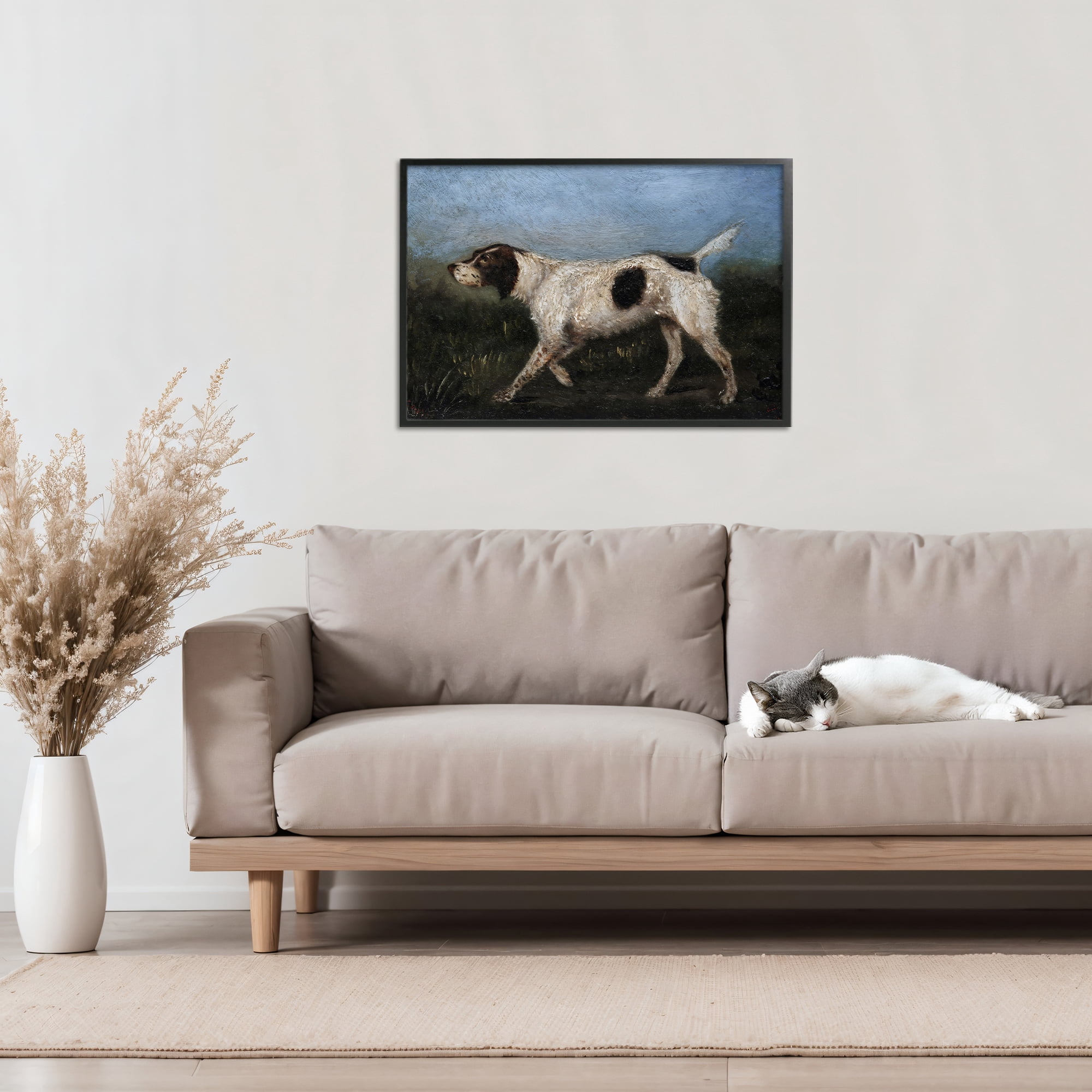Stupell Industries Alert Hunting Dog in Field Black Framed Giclee Art, design by Arlington Prints