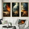 thumbnail image 1 of Designart "Storm Raging SPIRAL III" Nautical & Beach Framed Wall Art Set Of 3 - Grey Storms Frame Gallery Wall Set For Home Decor, 1 of 6