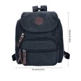 thumbnail image 4 of Bolso Bolso de hombro de lona Unisex Bolsillo en el pecho Color Estudiante Oficina Mochila Accesorio, Negro Yuarrent AP001077-03B, 4 of 7