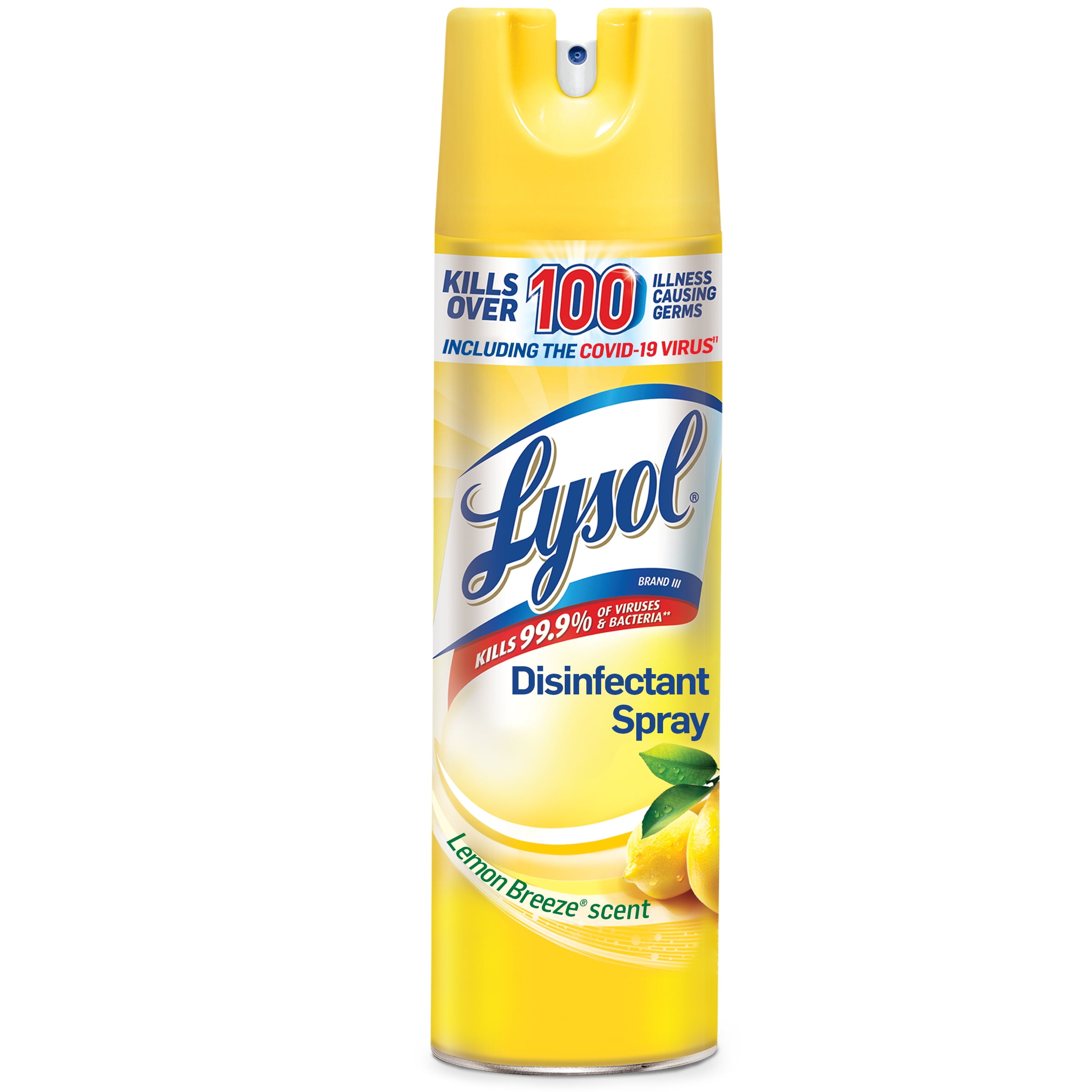 Lysol Disinfectant Spray, Lemon 19oz, Tested and Proven to Kill COVID-19 Virus, Packaging May Vary​ - Walmart.com