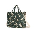 thumbnail image 7 of FORMRS Womens Corduroy Tote Bag Crossbody Shoulder Handbag with Pocket, Green Leaves, 7 of 7