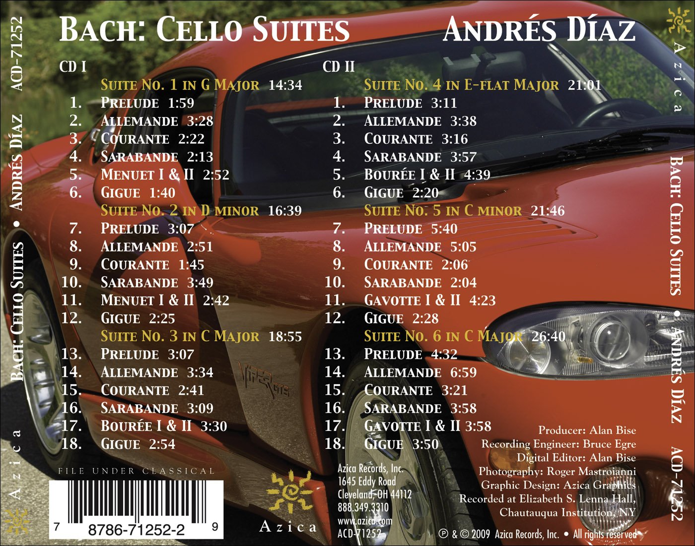 Andr S D Az - Cello Suites - Music & Performance - CD