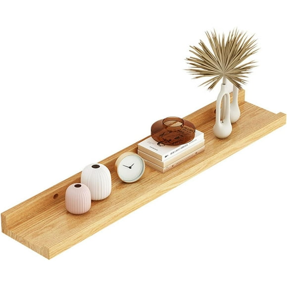 Floating Shelves for Wall, Modern Wood Wall Shelves with Lip, Wall Mounted Picture Ledge Wall Shelf for Home Office Living Room Bedroom Wall Storage Shelf(60x15cm)