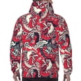 thumbnail image 7 of Fotbe Men's Hoodie with Rooster Head Pattern - Kangaroo Pocket Pullover Hooded Sweatshirt, Perfect for Daily Wear, Travel, and Home-4X-Large, 7 of 7