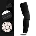 thumbnail image 2 of Mens Padded Compression Arm Sleeve with Hexagonal EVA Foam Elbow Protection Black for Basketball, Football, Outdoor Sports UPF 50+ Sun Guard,Size XL, 2 of 7