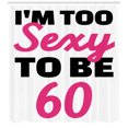 thumbnail image 3 of Ambesonne Saying Shower Curtain, Being 60 Themed Typography, 69"Wx84"L, Hot Pink and Black, 3 of 3
