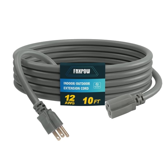 Cable de extensión FNXPOW calibre 12, 3 puntas, 15 A, 3 m, interior/exterior