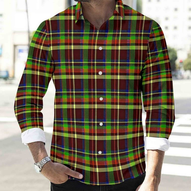 mens christmas plaid dress shirt William in Blue & Red Plaid Dress Shirt  Lorenzo Uomo