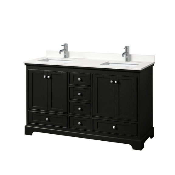 Wyndham Collection Wcs202060d-Qtz-Unsmxx Deborah 60" Free Standing Double Basin Vanity Set