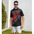 thumbnail image 4 of Aideaone Men Golf Polo Shirts Short Sleeve Button Down Gradient Tropical 3D Print Dry Fit Moisture Wicking Athletic Performance Shirt, 4 of 8