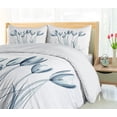 thumbnail image 5 of Ambesonne Flower Duvet Cover Set, Tulips with Solar Effect, 2-Calking, Dark Petrol Blue White, 5 of 7