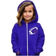 thumbnail image 3 of WOYY Toddler Girls Zip Up Hoodie Football Game Day Hooded Sweatshirt Casual Active Jacket, 3 of 6