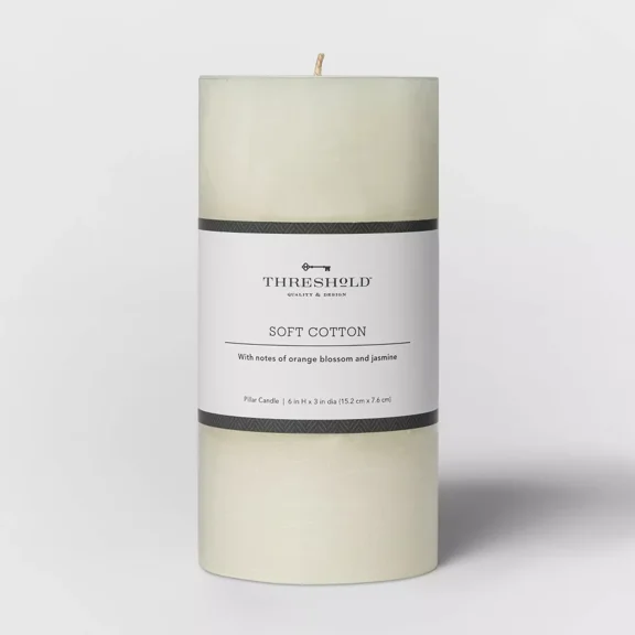 Pillar Candle Soft Cotton White