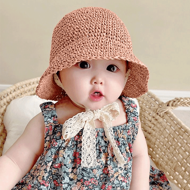 Head circumference 48cm baby lace straw hat children's sun hat