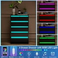 thumbnail image 5 of Meteorleg Black Dresser with LED Lights, Vertical Chest of 5 Drawers Handleless Wood Storage Cabinet for Bedroom, Hallway, Entryway, 5 of 8