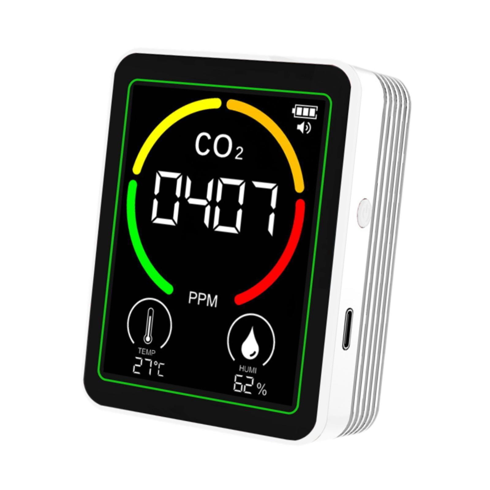 Miulika Air Quality Detector, Humidity Meter, Multifunctional Digital Air Analyzer, Real-time Display for Warehouse, Hotel, Kitchen, Garden white