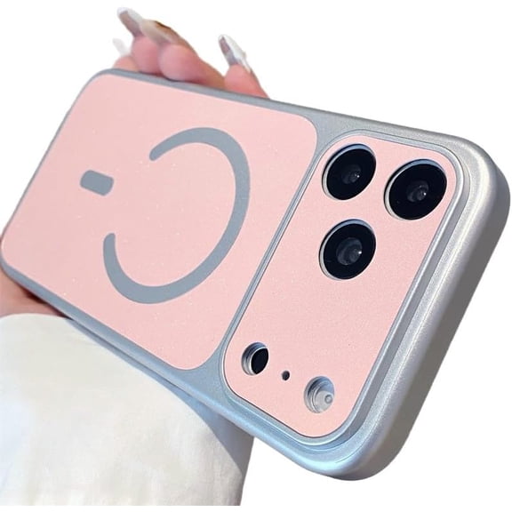 Bling Glitter Leather Back Magnetic Phone Case for iPhone, Compatible with (Pink,iPhone 14 Pro Max)