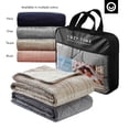 thumbnail image 2 of Naiser 100% Cotton Weighted Blanket - 20 Pounds, Calm Sleeping, Quilted Cover, 72" x 80", Taupe, 2 of 10