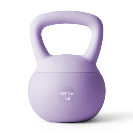 YOTTOY 10 lb Soft Kettlebell — Purple, Anti-Slip Grip,Weight for Home Workouts,Safety Guaranteed