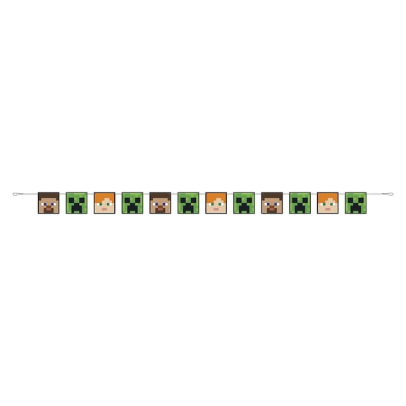 Minecraft 1 Count Happy Birthday Party Banner